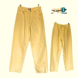 Paul Harris Design High-Rise Jeans in Pale Yellow